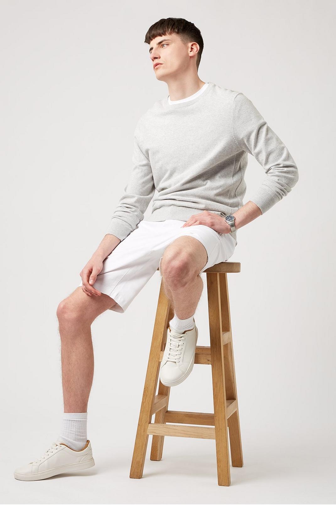 White Classic Chino Shorts image number 1