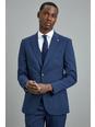 Skinny Fit Navy Highlight Check Suit Jacket