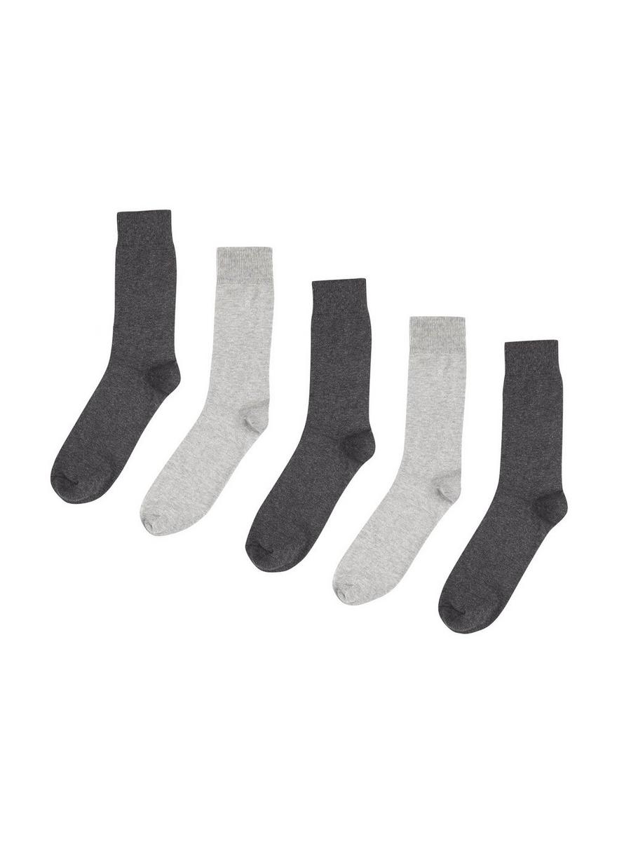 5 Pack Grey Socks