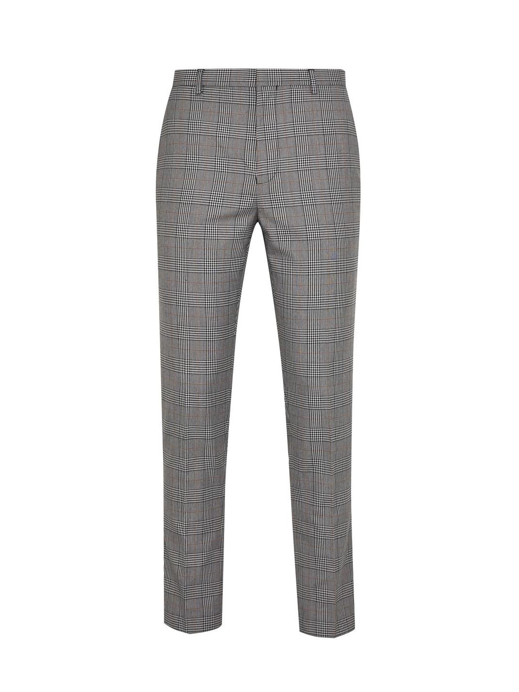 131 Charcoal Skinny Check Trousers image number 1