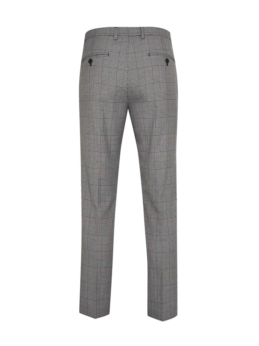 131 Charcoal Skinny Check Trousers image number 2