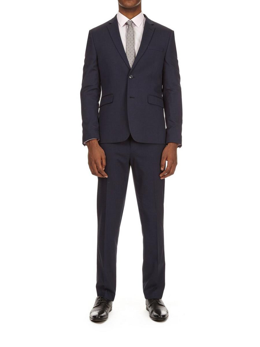 Navy Essential Slim Fit Suit Jacket with Stretch