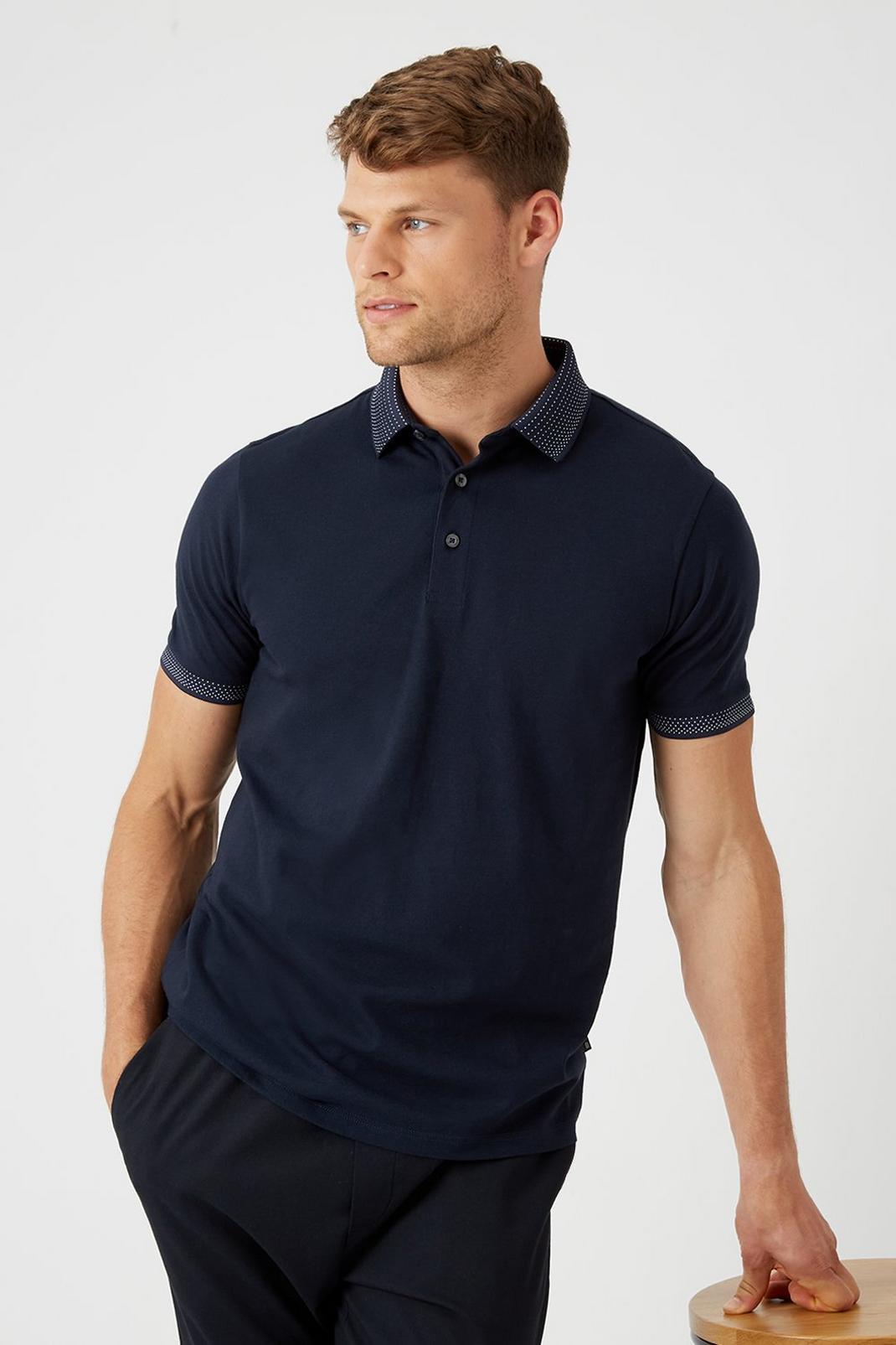 148 Navy Short Sleeve Polo TShirt image number 1