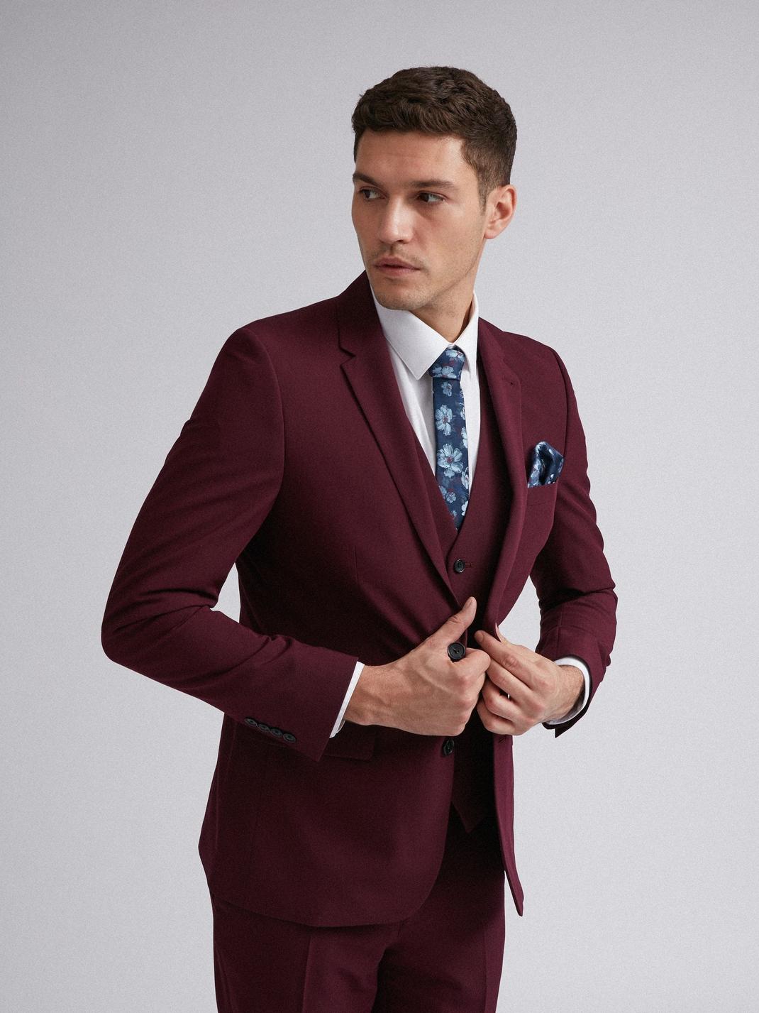 294 Raspberry Stretch Skinny Fit Suit Jacket image number 1