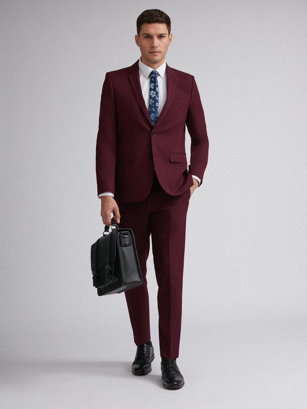 294 Raspberry Stretch Skinny Fit Suit Jacket image number 2