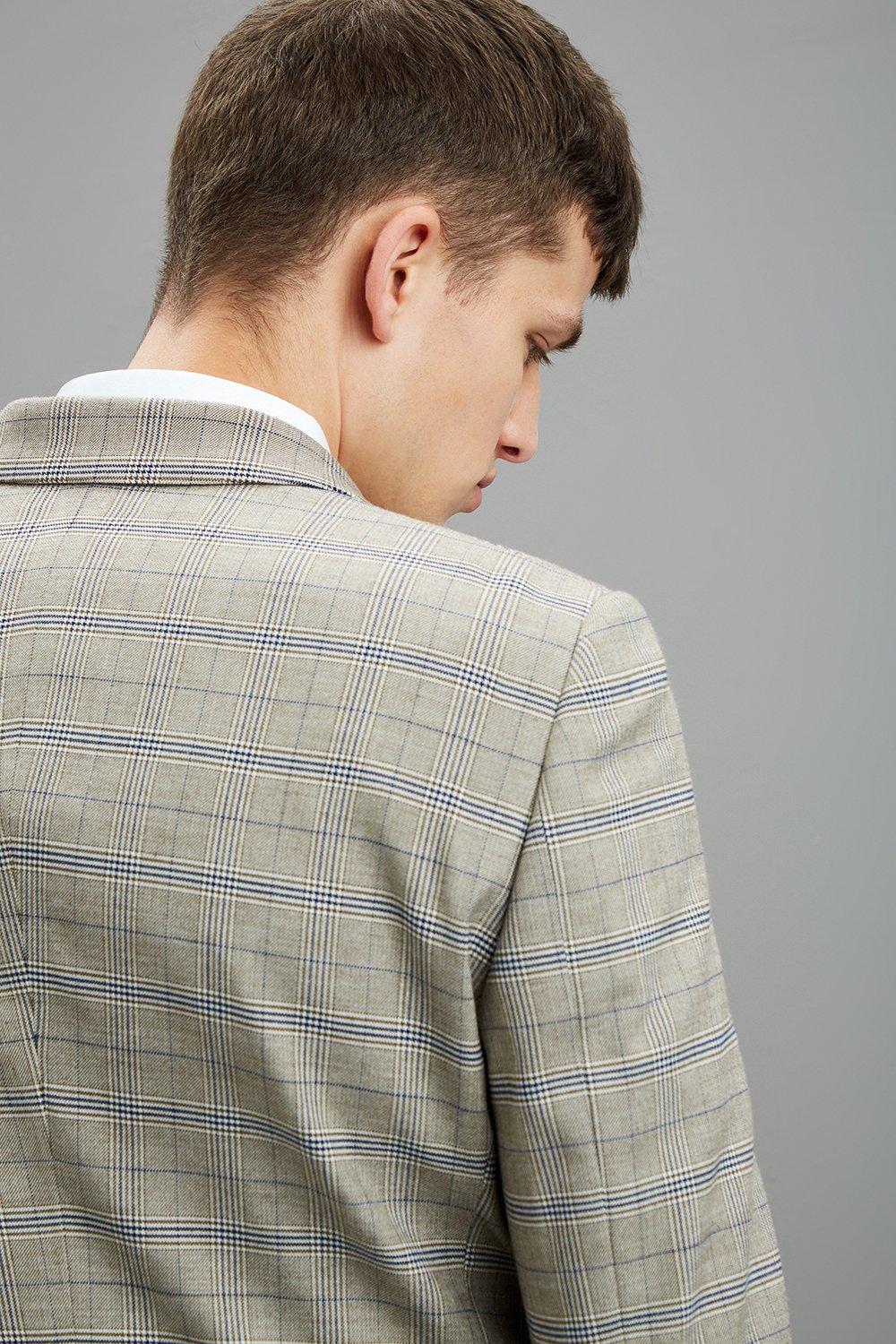 neutral navy check suit