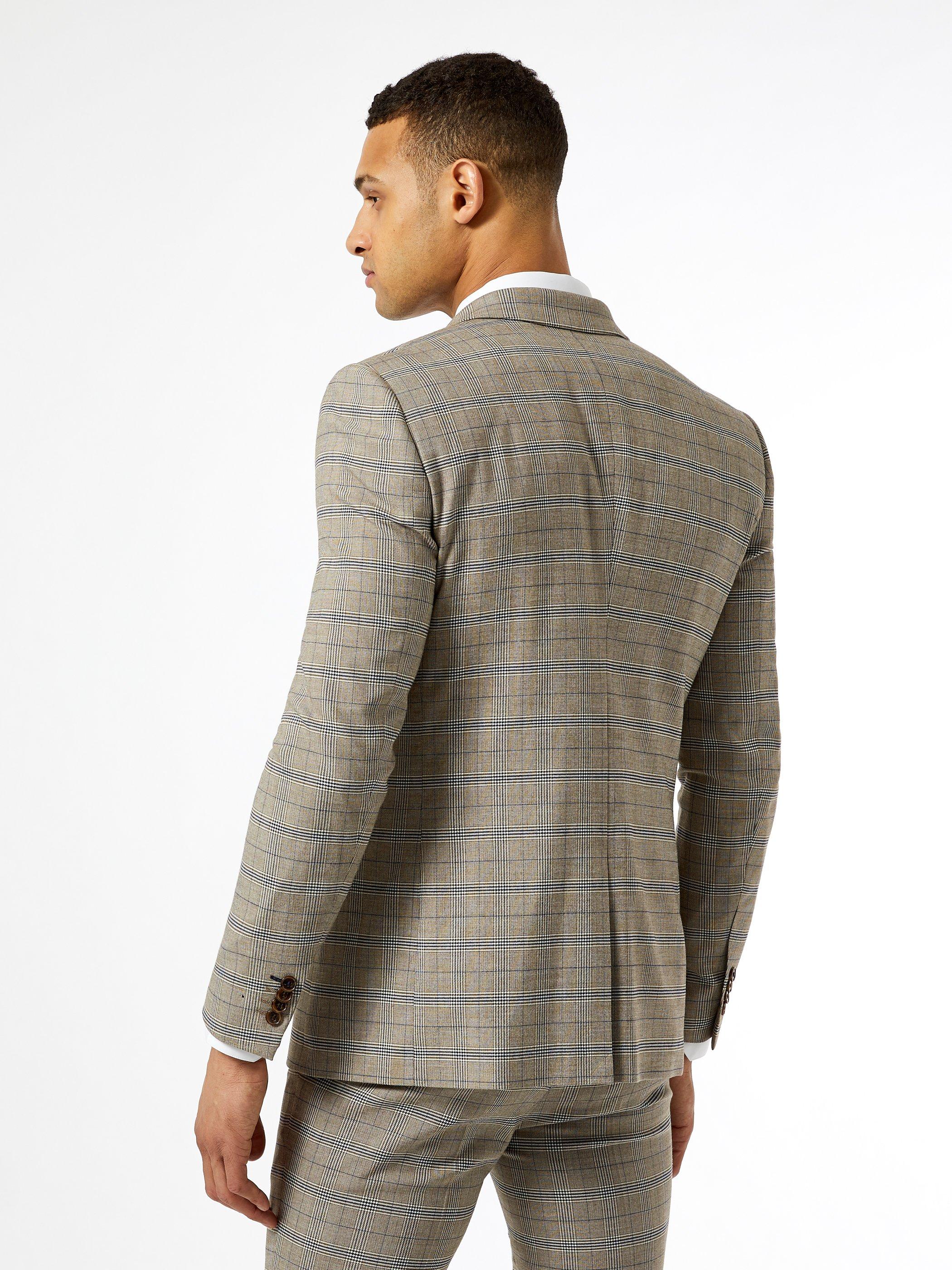 neutral navy check suit