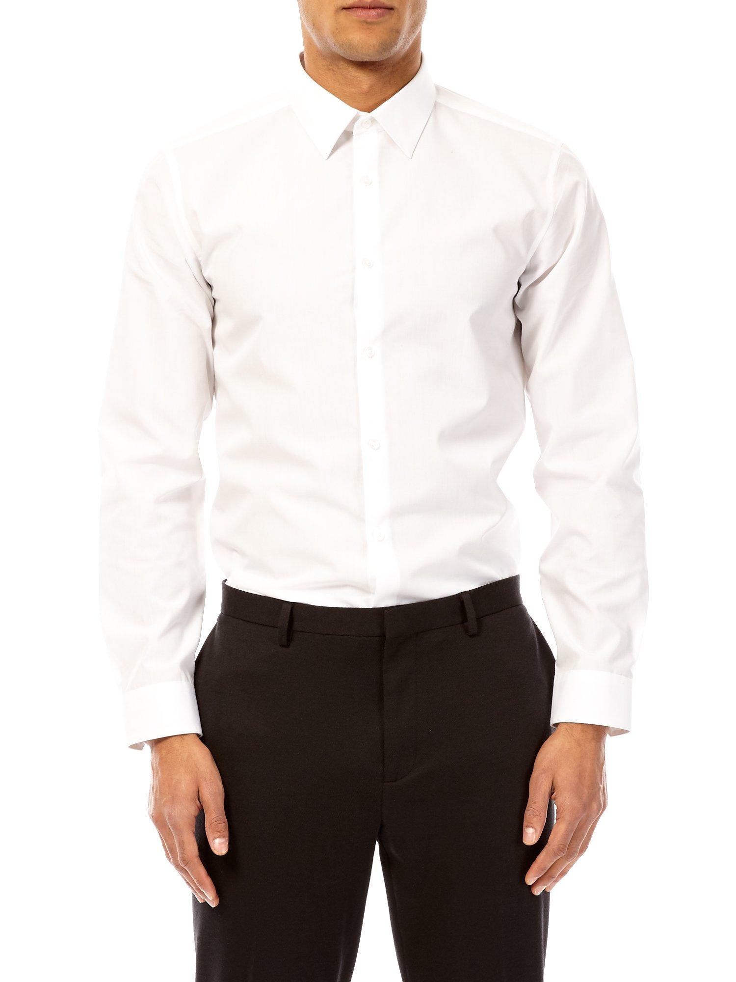 White Slim Fit Easy Iron Shirt | Burton UK