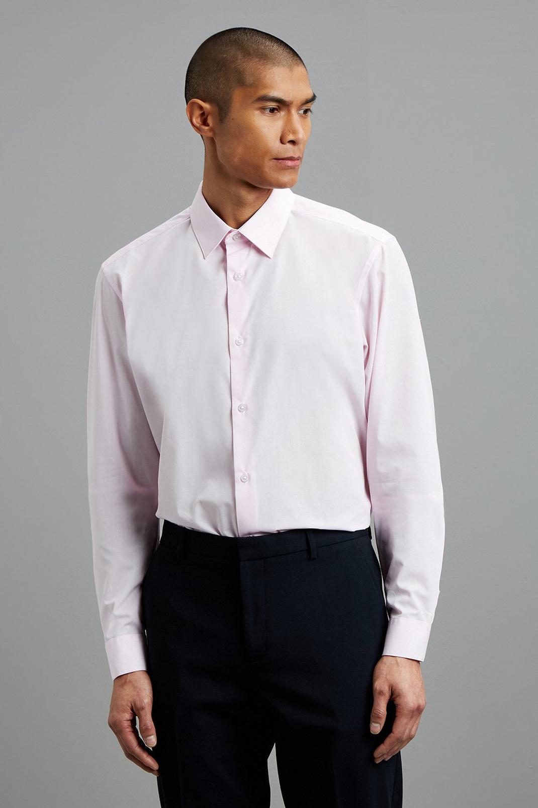 155 Essential Pink Tailored Fit Shirt image number 1