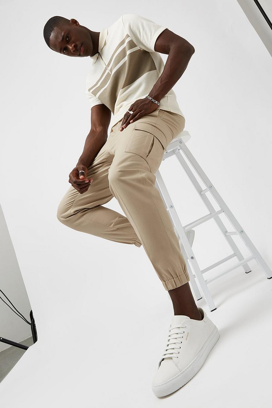 Pull On Cuff Bottom Tapered Fit Trouser