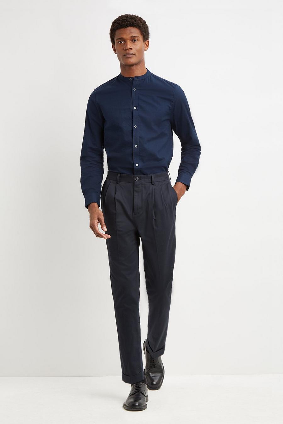 Slim Tapered Pleat Trousers