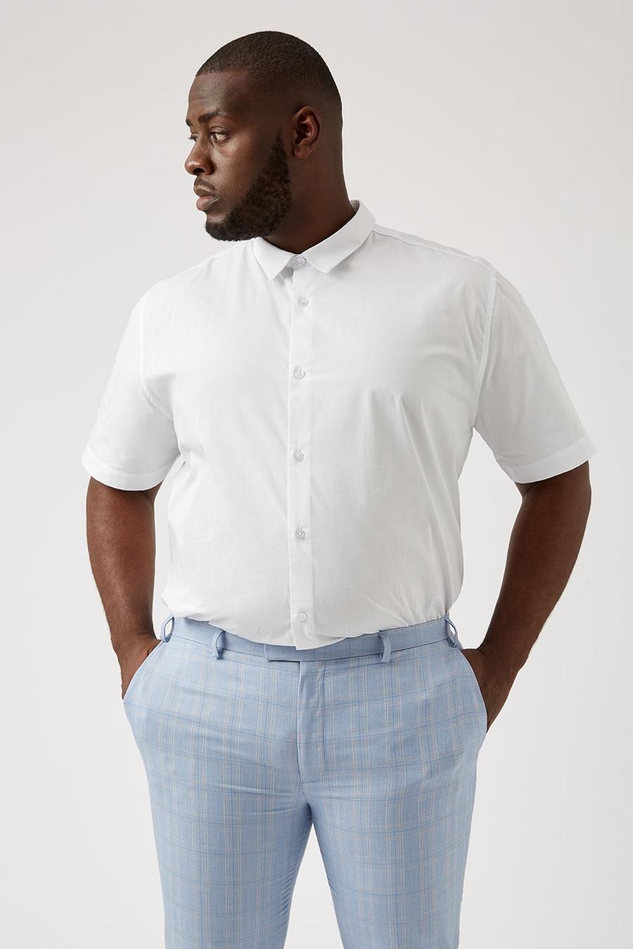 Plus & Tall White Poplin Boxy Fit Shirt