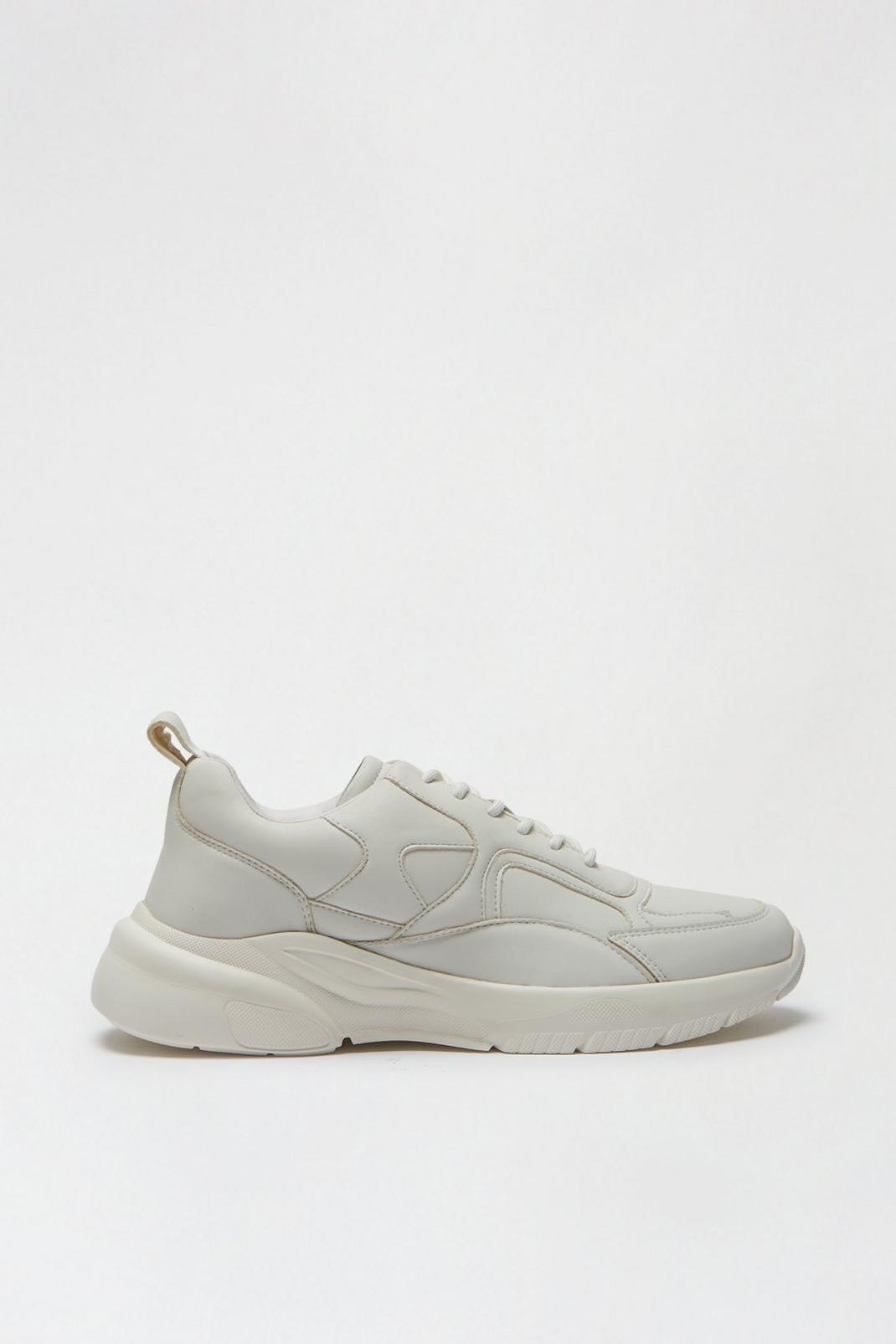 White Chunky Trainers With Highlight Detail image number 1