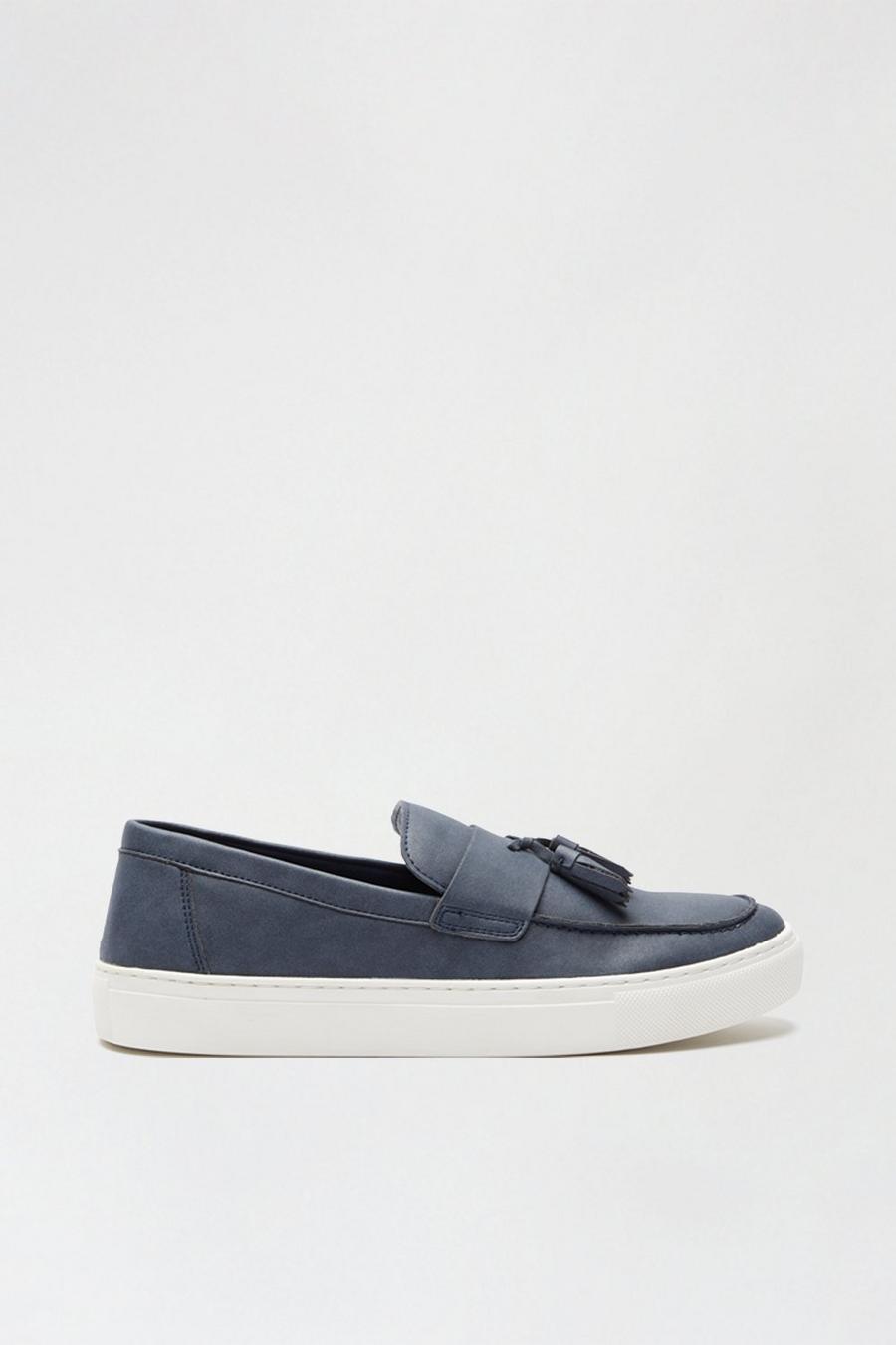 Suede Look Slip On Shoes With Tassle