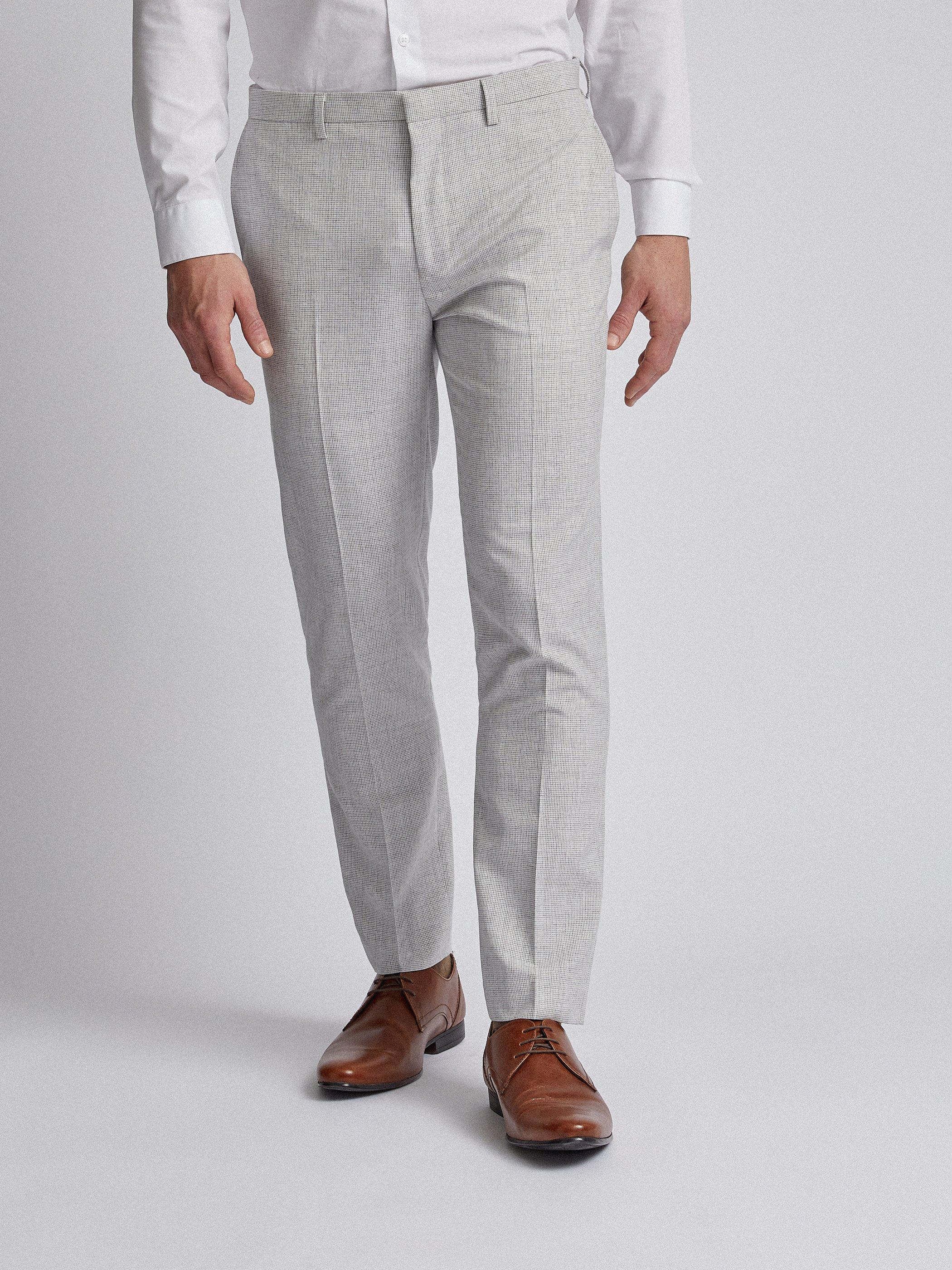 mens grey suit trousers slim fit