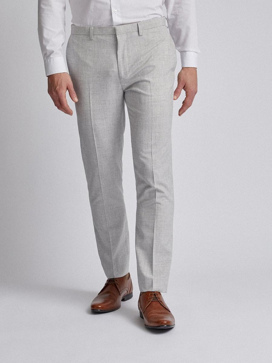 Light Grey Puppytooth Skinny Fit Suit Trousers