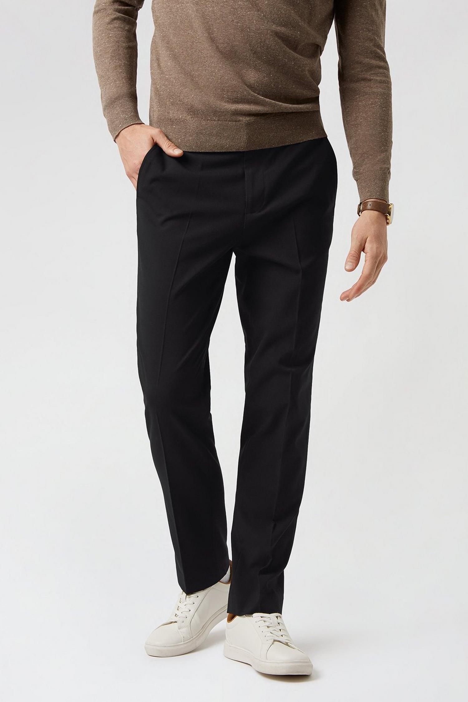 Black Essential Eco Slim Fit Suit Trousers | Burton UK