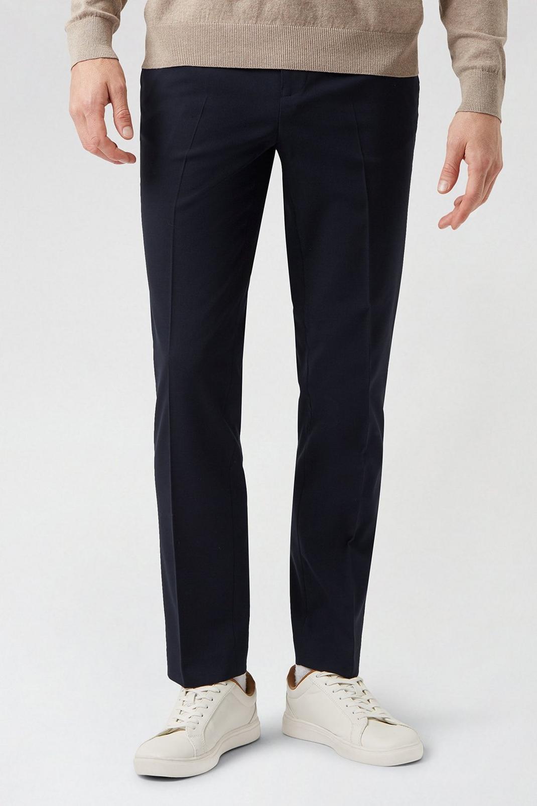 Slim Fit Navy Eco Essential Trousers image number 1