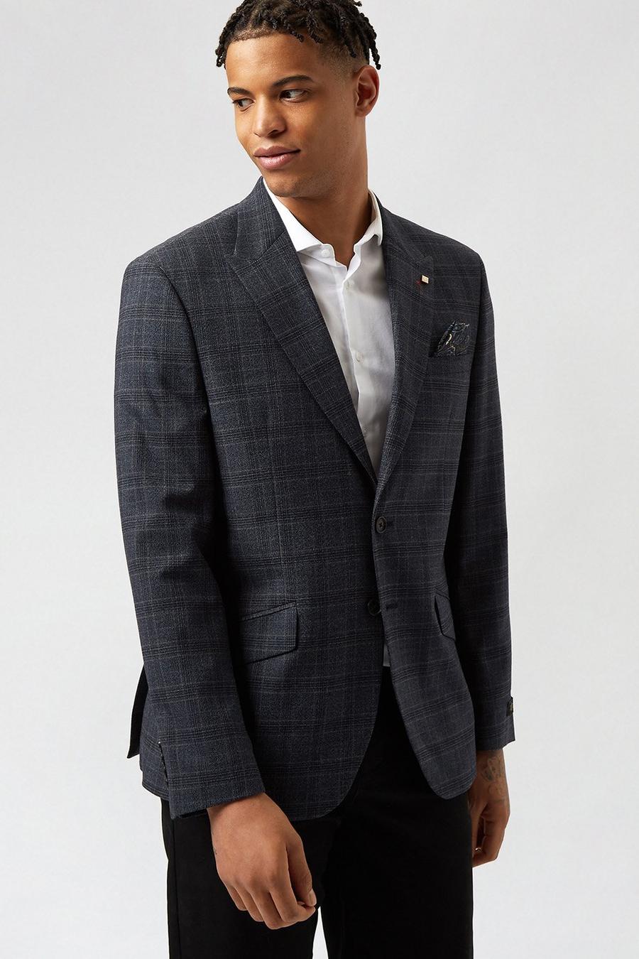Russet Check Tailored Fit Suit Jacket