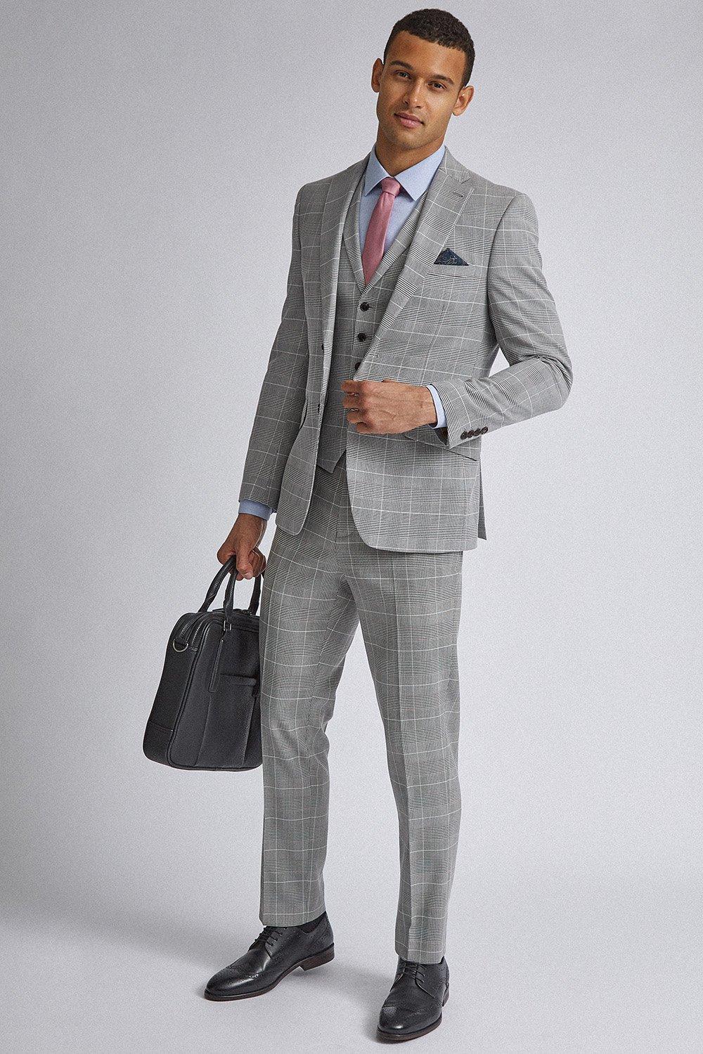 pink grey suit