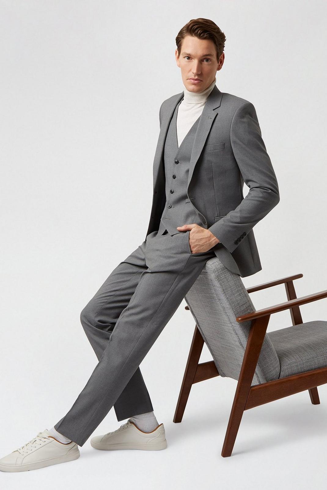 508 Light grey essential eco Slim Fit  trousers image number 2
