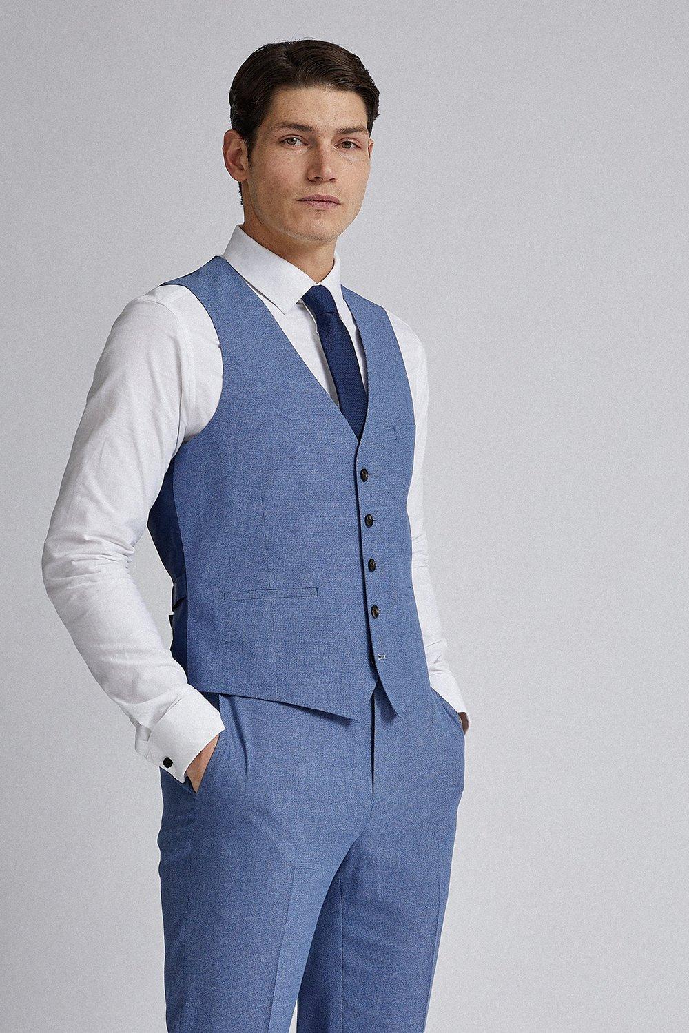 light blue waistcoat and trousers