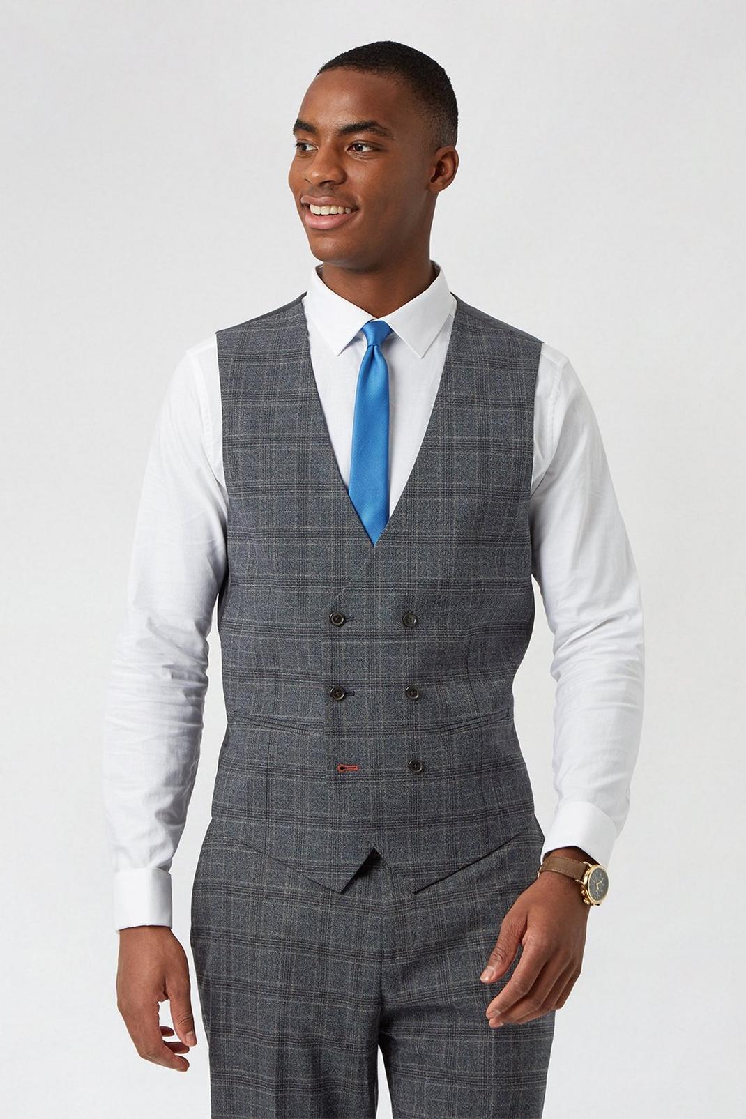 131 Russet Pow check Waistcoat image number 1