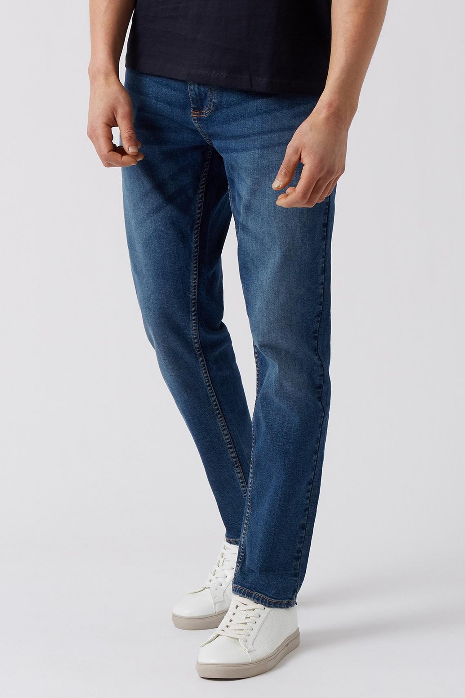 Mid Blue Slim Fit Jeans | Burton UK