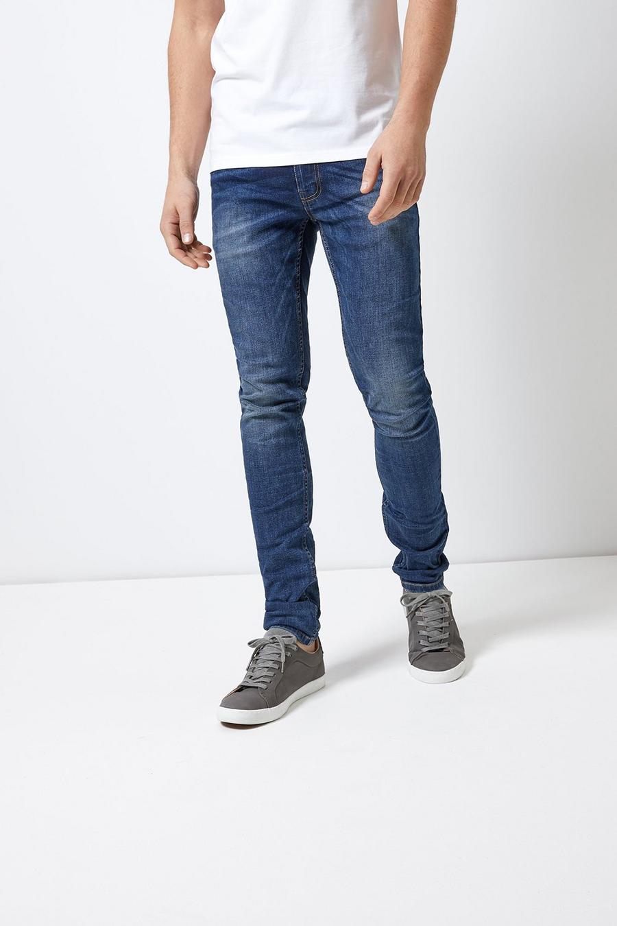 Super Skinny Mid Blue Jeans