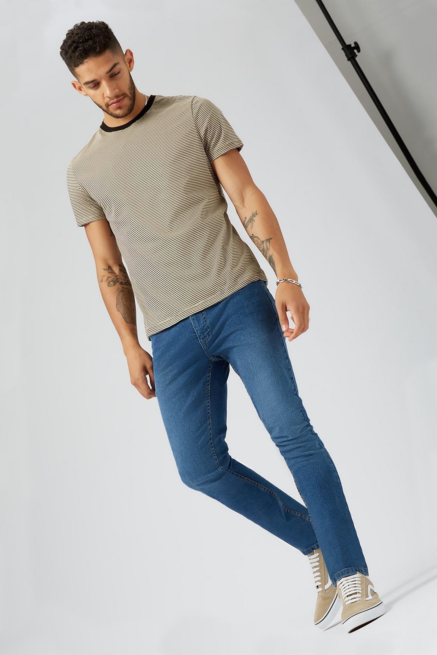 Skinny Mid Wash Organic Jeans | Burton UK