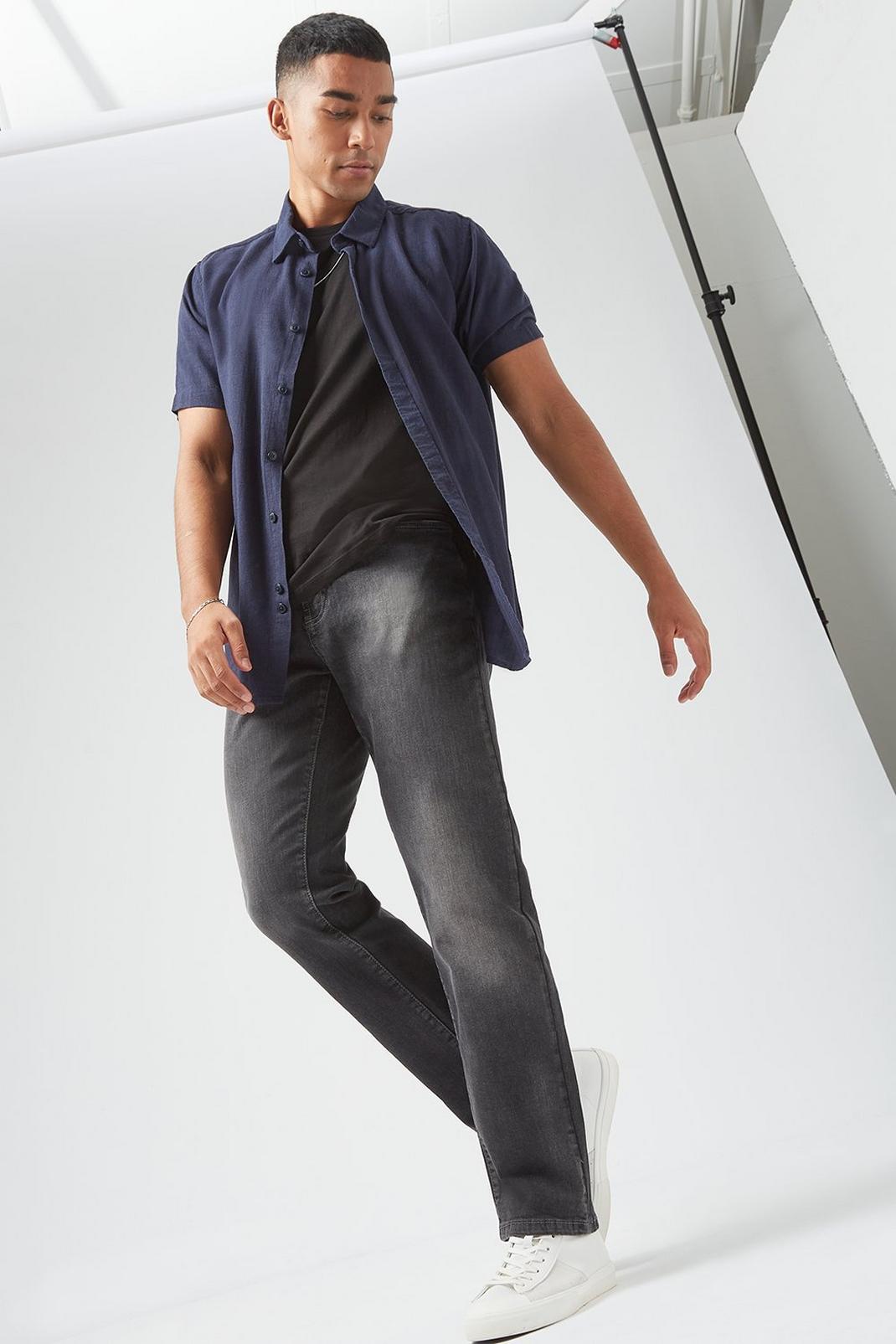 508 Dark Grey Straight Fit Jeans image number 1