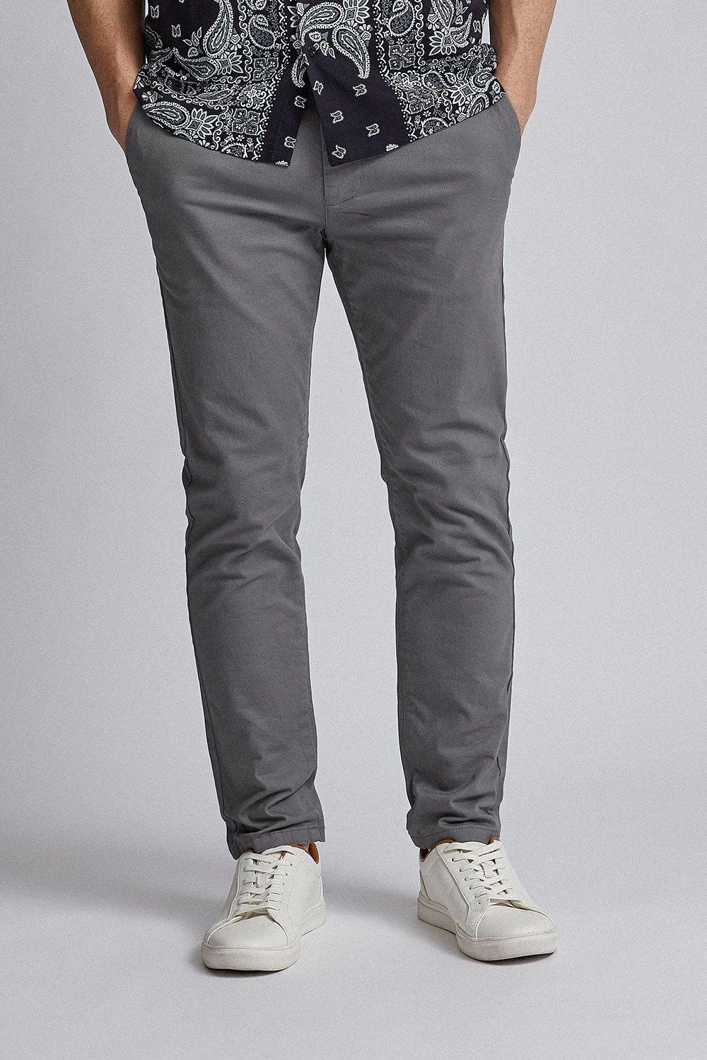 skinny fit grey chinos