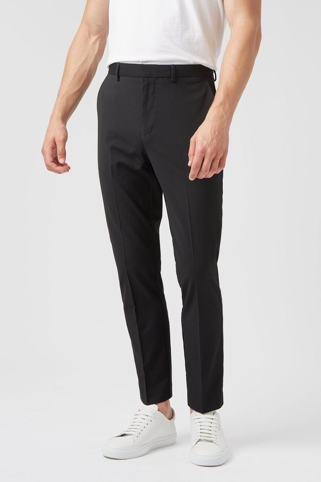 105 Black Skinny Fit Stretch Trousers image number 2