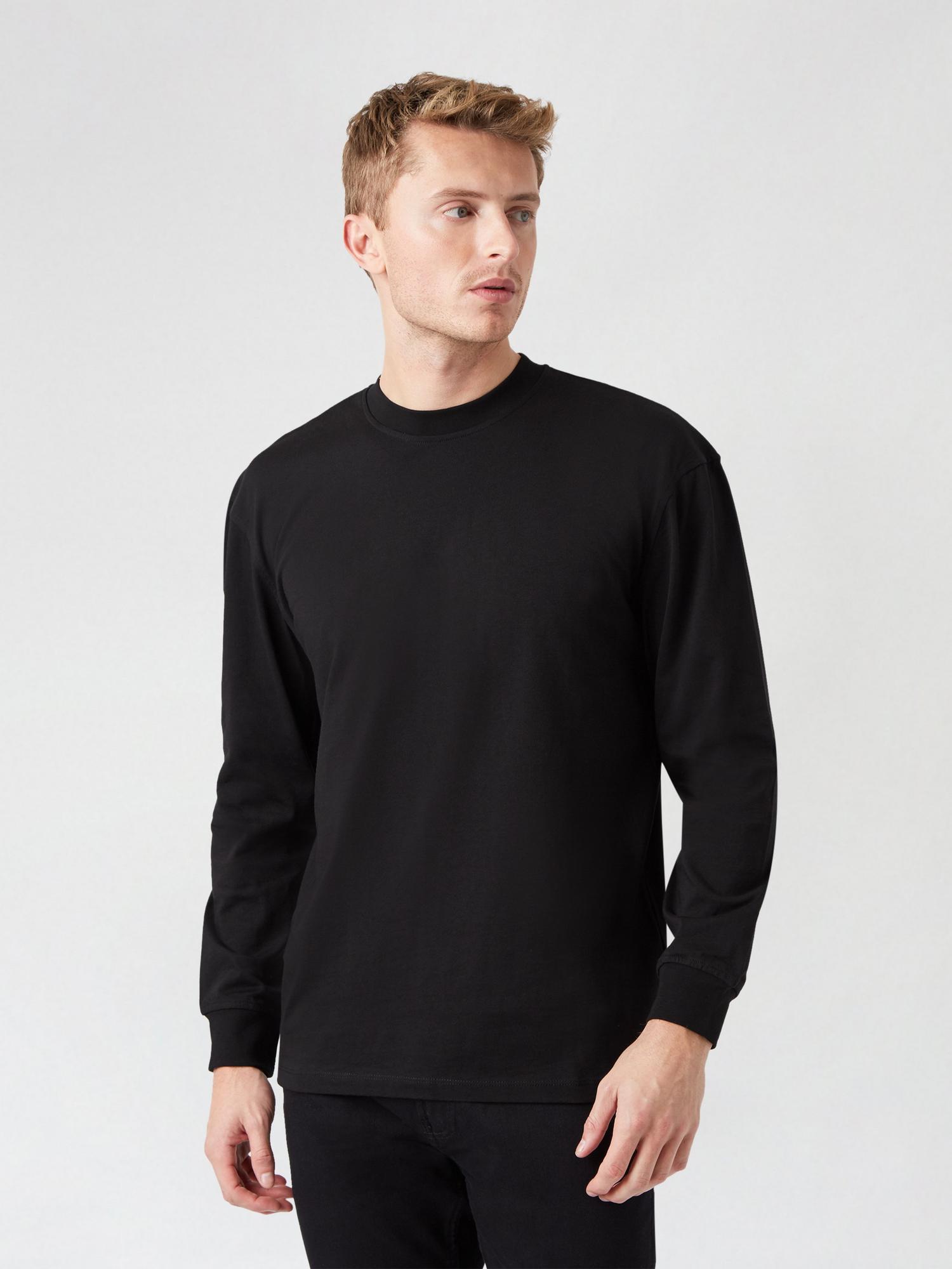Black Oversized Cuffed T Shirt | Burton UK