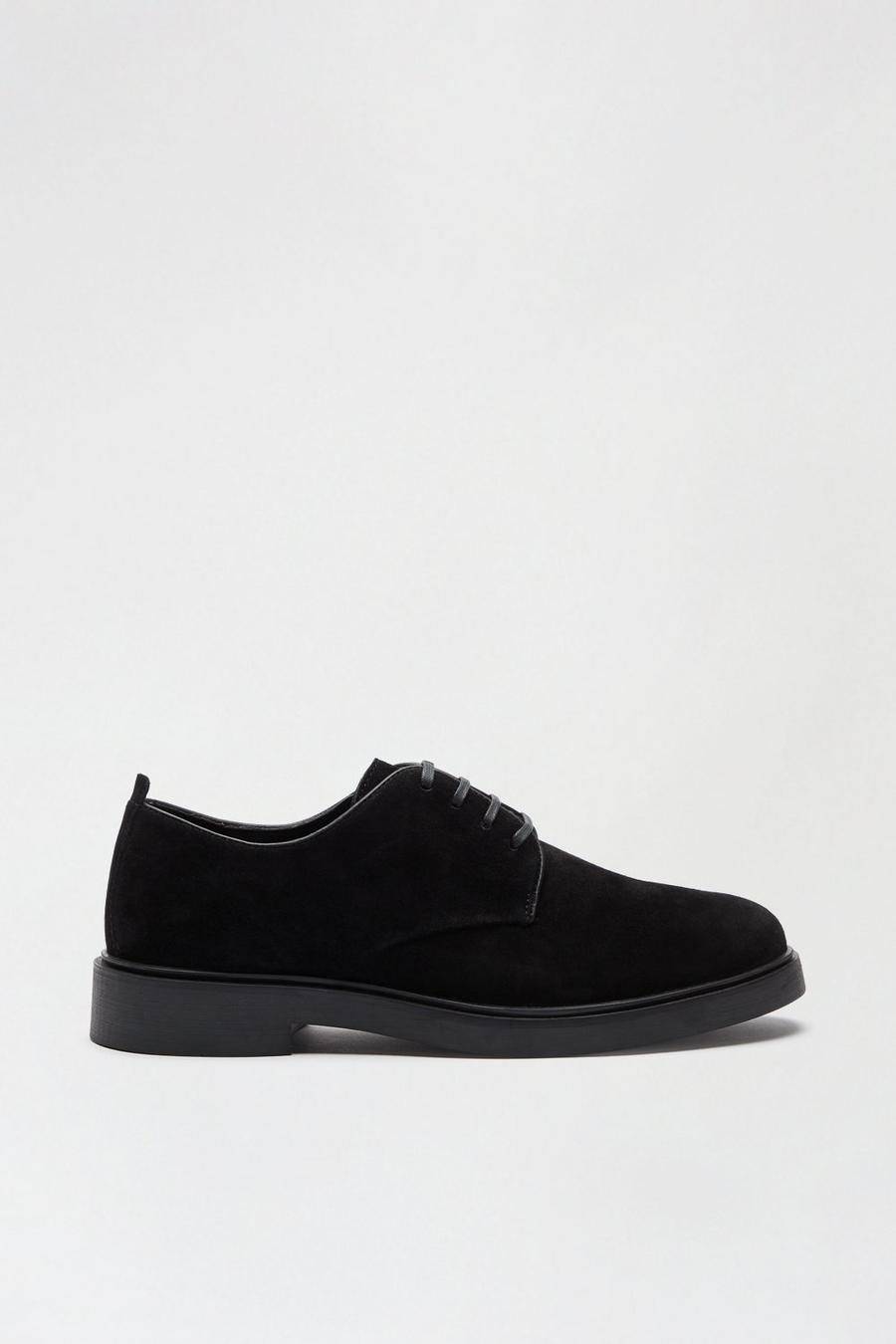 Black Suede Derby Shoe