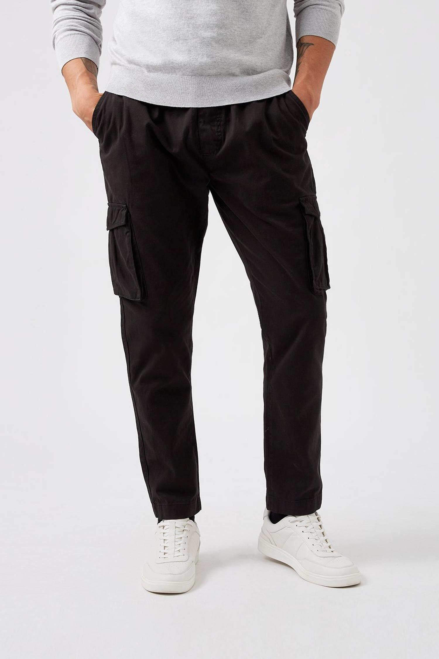 Smart Black Cargo Trouser | Burton UK