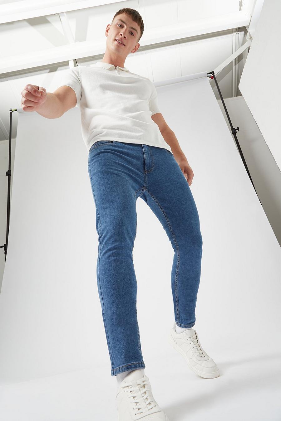 Super Skinny Flat Blue Jeans