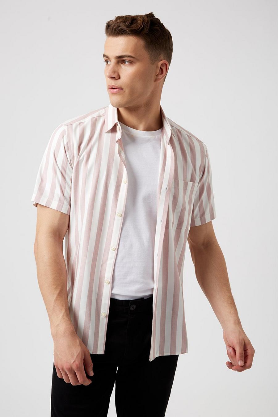 Smart Rose Viscose Stripe Shirt