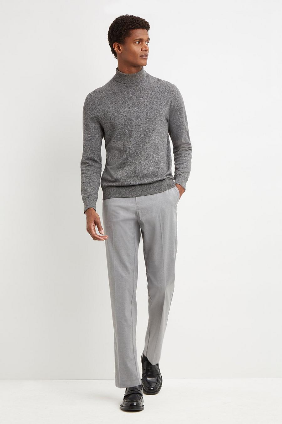 Slim Grey Recycled Polyester Trousers