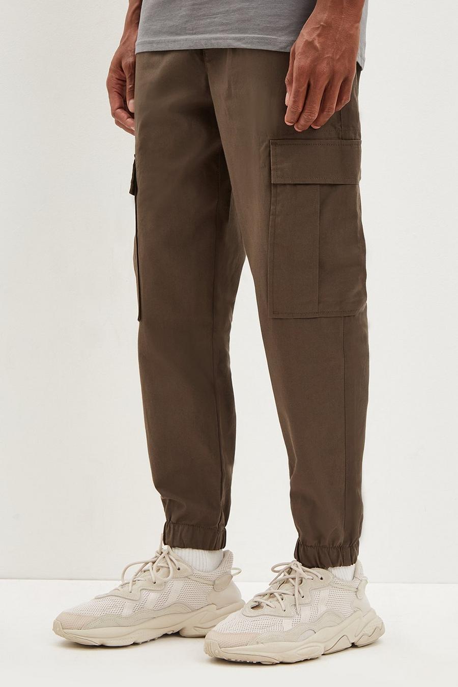 Tapered Fit Drawstring Cargo Trousers