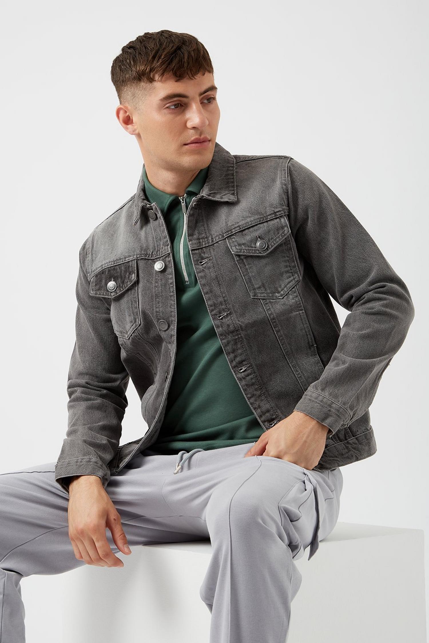 Grey Denim Jacket Burton UK