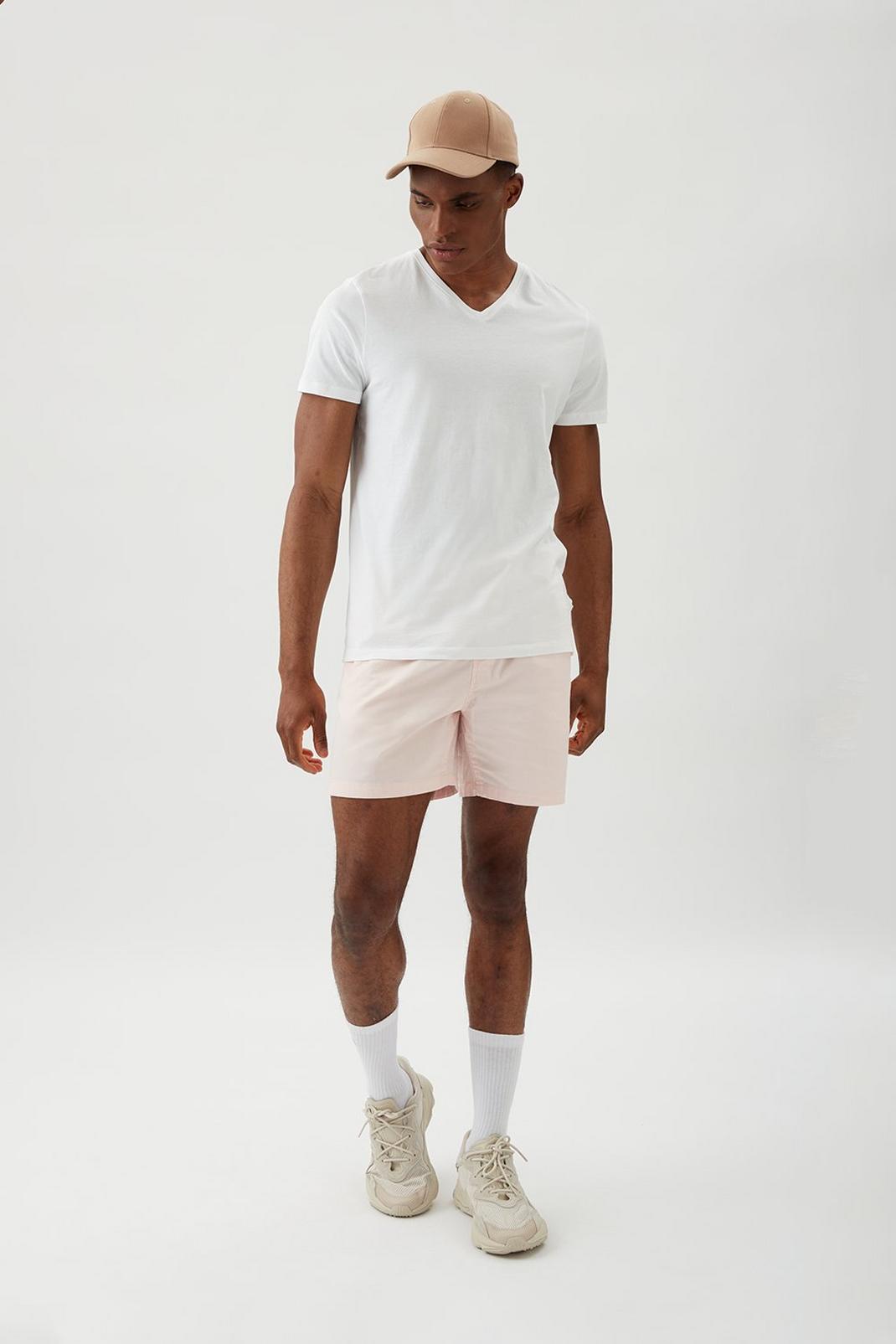 389 Pink Shorter Length Drawstring Pull On Shorts image number 2