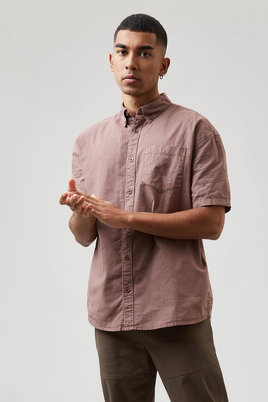Short Sleeve Relaxed Fit Oxford Shirt