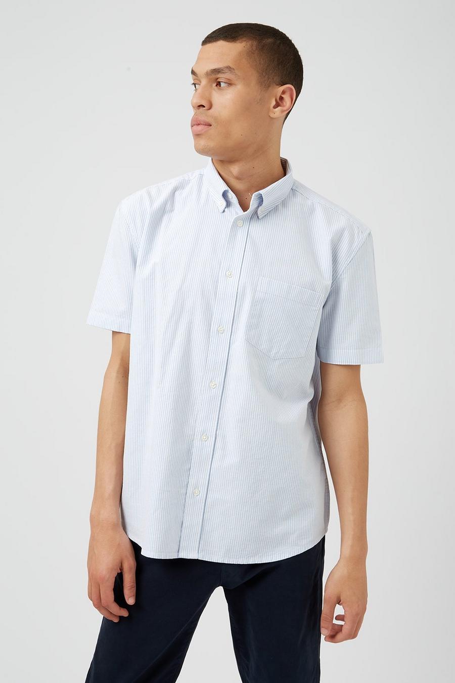 Short Sleeve Relaxed Fit Stripe Shirt