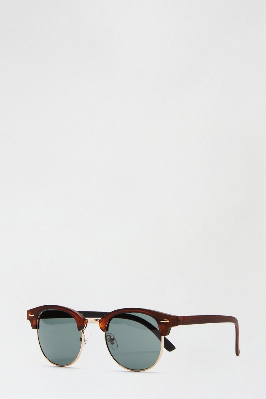 Brown Rubber Clubmaster Sunglasses