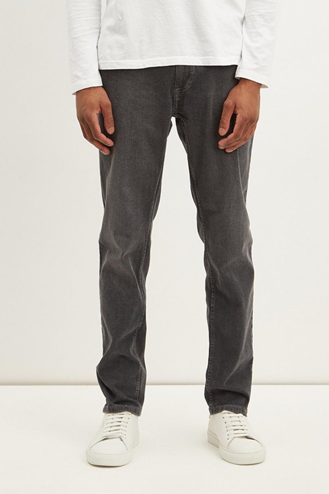 Tapered Dark Grey Jeans image number 1
