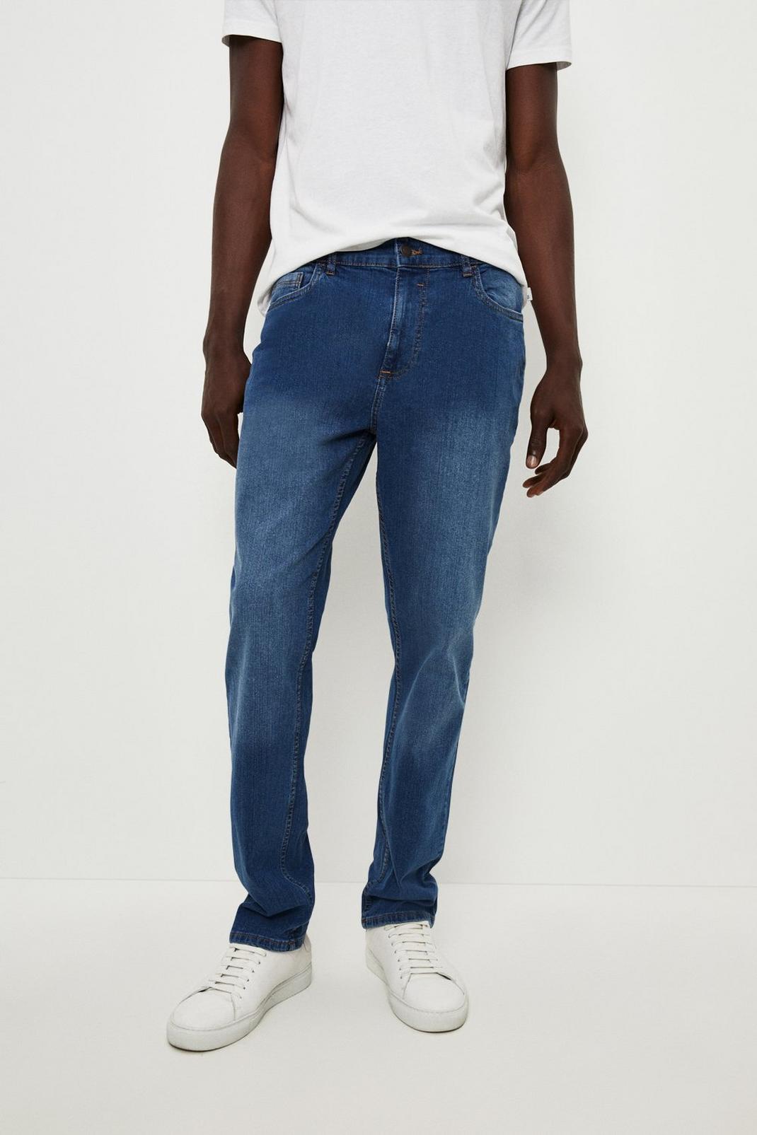 340 Straight Mid Blue Jeans image number 1