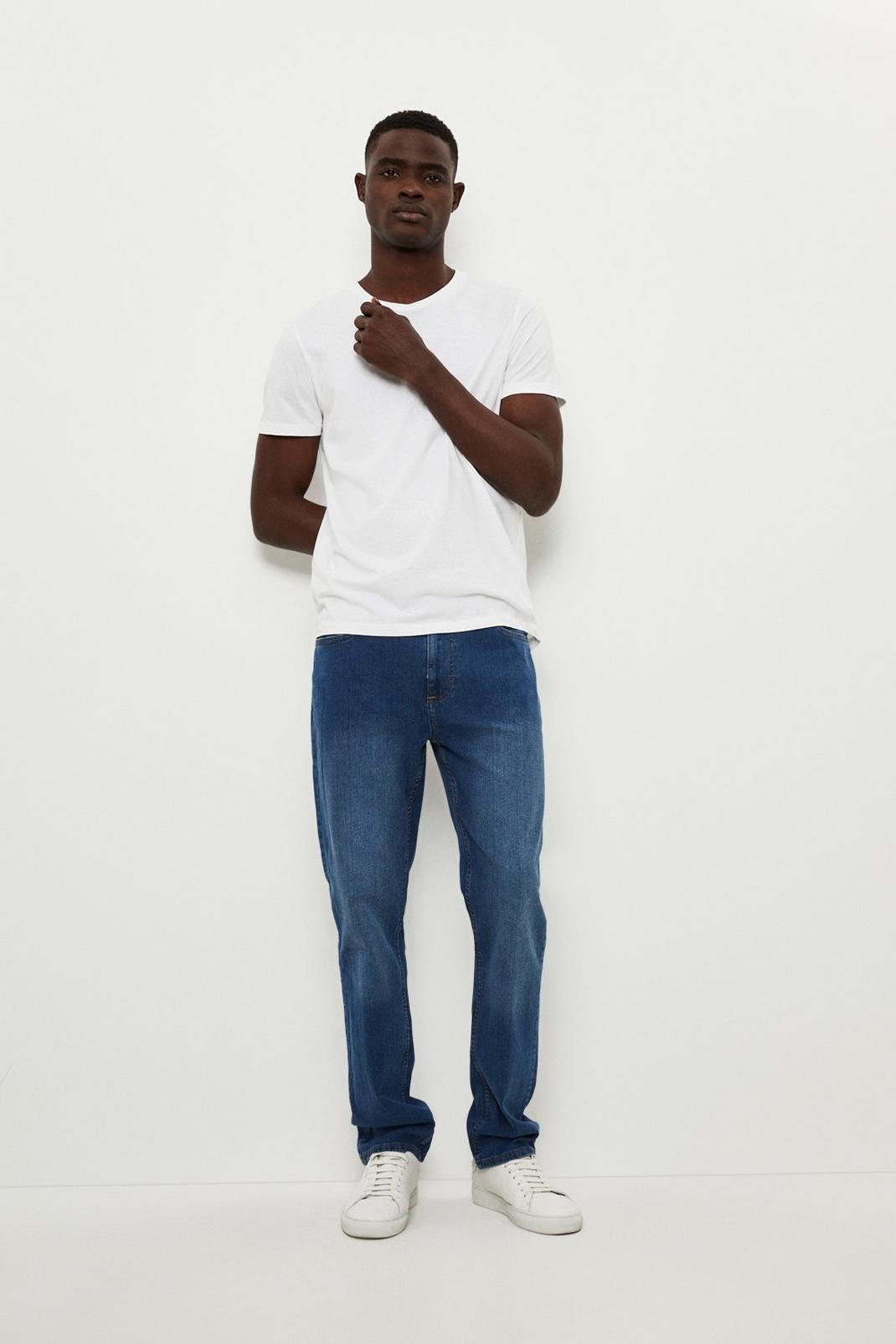 340 Straight Mid Blue Jeans image number 2