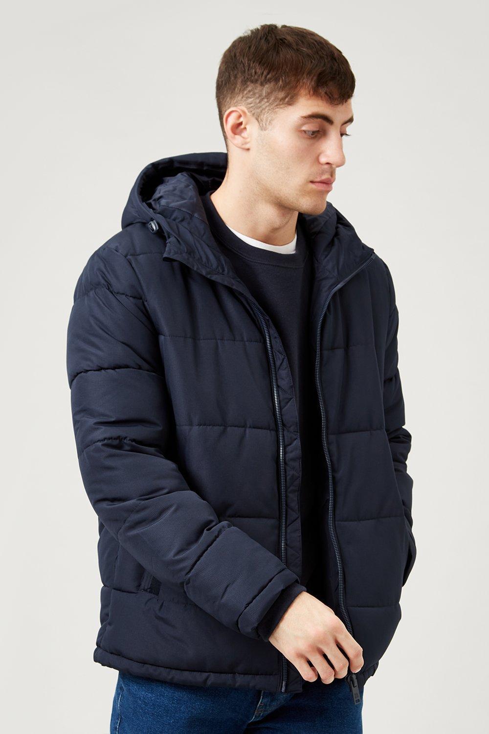 long navy puffer