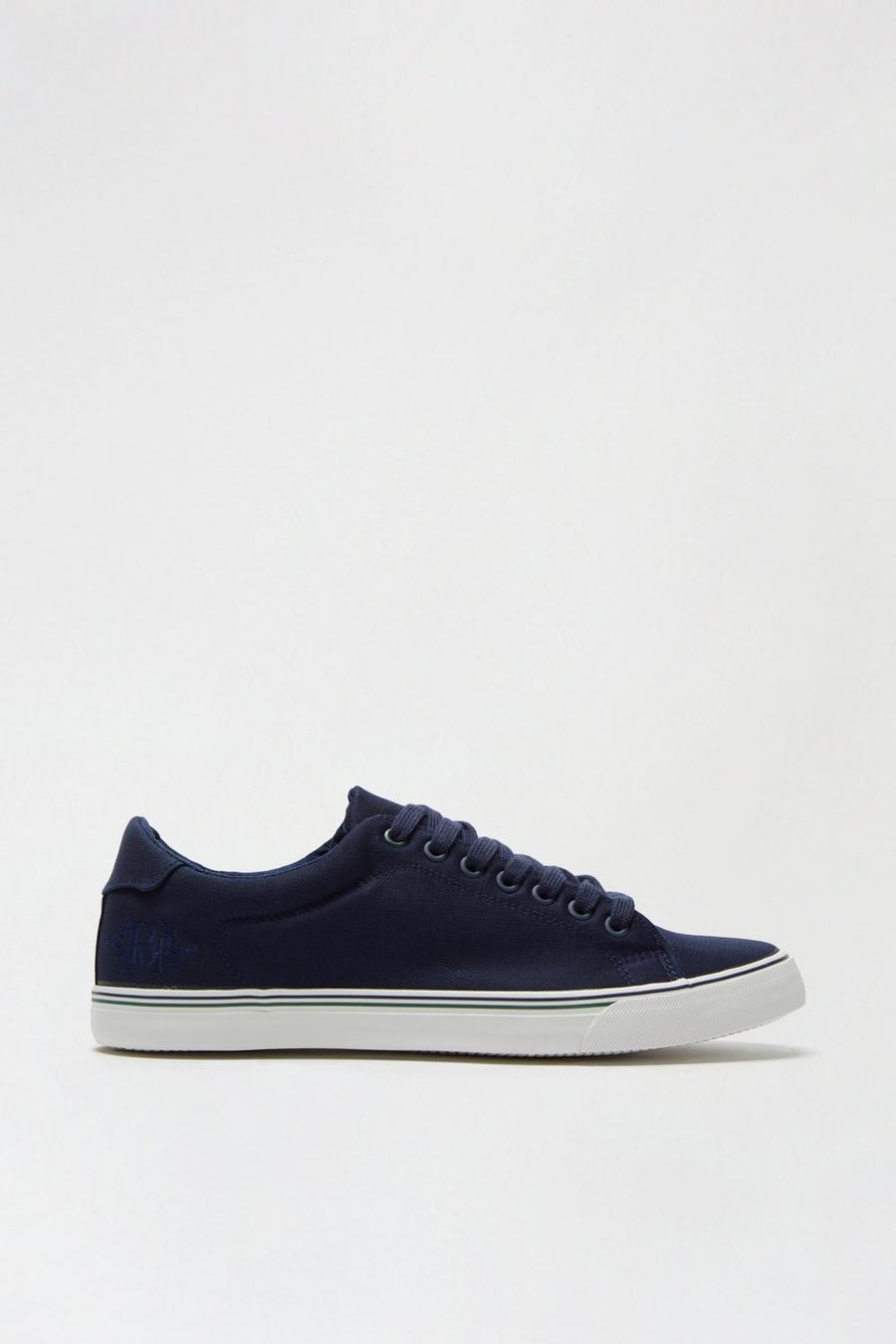 Navy 'Eco' Canvas Lace-up Trainers